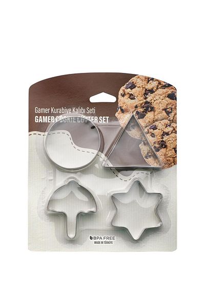 HOMENIVA Round Triangle and Umbrella Star Cookie Set - Gamer