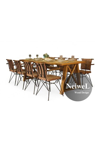 Neiwel Pina Doğal Ahşap Yemek Masası-100-260