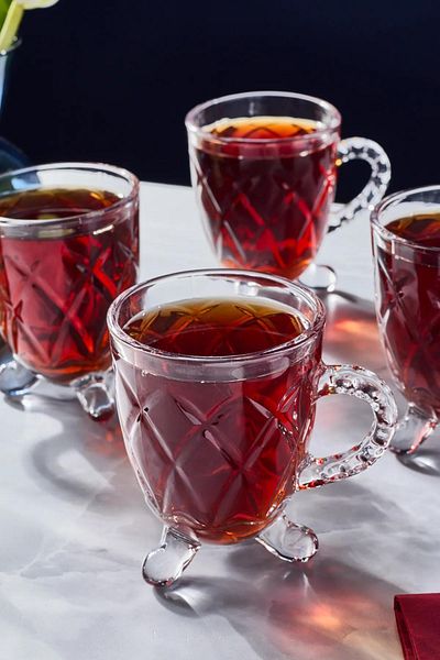 HOMENIVA 4-Piece Glass Footed Taylar Glass Set