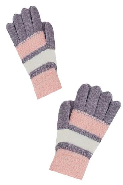 Kitti Girl's Striped Extra Soft Texture Knitted Gloves (P-K2230-01)