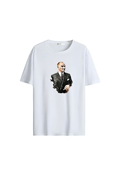 Gölge Store Crveno-bela majica sa zastavom i Ataturkom, velika unisex majica ...