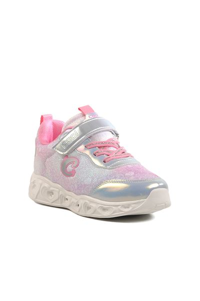WALKWAY Pantofi sport pentru fete cu velcro argintiu