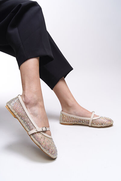 Riccon Balerini pentru femei Eldairet 0012720 Aur