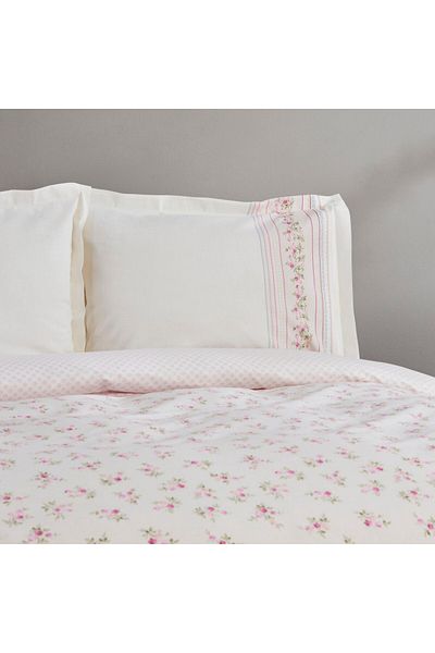 Karaca Glen Doppel Bettbezug Set, 100% Baumwolle, Rosa