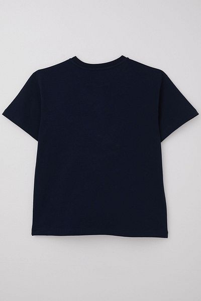 Breeze Boy's T-Shirt with Embossed Text Printed, 9-14 Years Old, Navy Blue