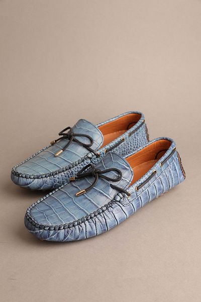 Gondol Loafer clasic pentru bărbați din piele naturală Blue Croco 42 ttx.20184