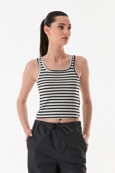 Fulla Moda Striped U Neck Body