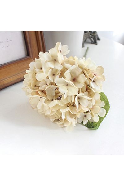 Choice Beige Artificial Flowers Silk Hydrangea Vase For Home Decoration Accessories Wedding Decorative Fake
