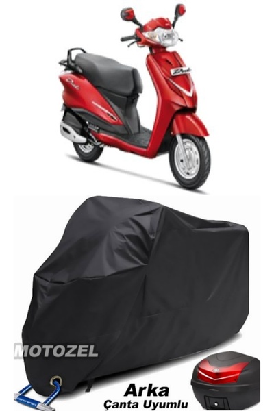 MotoZEL قماش مشمع للدراجات النارية هيرو دويت 110i أسود متوافق مع الحقيبة الخل...