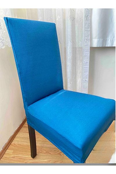 HAKSEVER HOME Κάλυμμα καρέκλας, Κάλυμμα καρέκλας από μπαμπού, Κάλυμμα Honeycomb Lycra Petrol Blue 6 τεμάχια