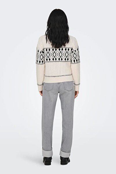 ONLY Pulover tricotat cu model cu mânecă lungă Onlmarent pentru femei 15314887 Ecru