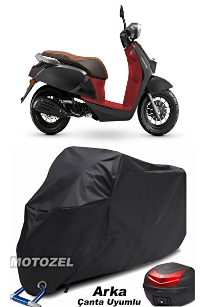 MotoZEL قماش مشمع للدراجات النارية QJ LTM 125 أسود متوافق مع الحقيبة الخلفية ...