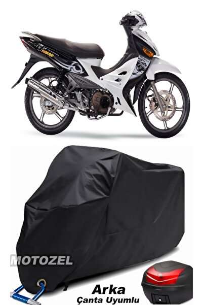 MotoZEL حقيبة خلفية سوداء من Modenas GT135 وقماش دراجة نارية متوافق مع القفل ...