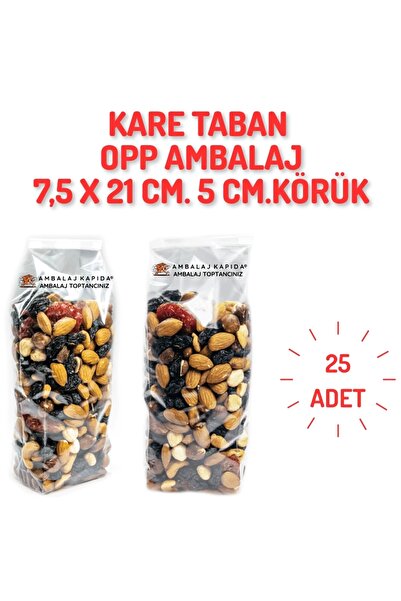 MSB Ambalaj Kare Tabanlı Opp Körüklü Torba 7,5x21 25 Li
