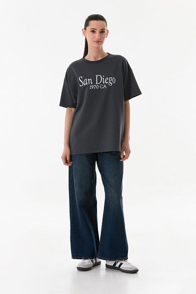 Fulla Moda Μπλουζάκι με στάμπα San Diego Oversize