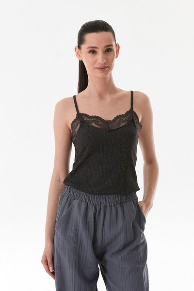 Fulla Moda Wrapped Fabric Lace Strap Bodysuit