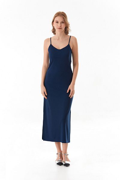 Fulla Moda Βασικό φόρεμα με σχισμή Modal