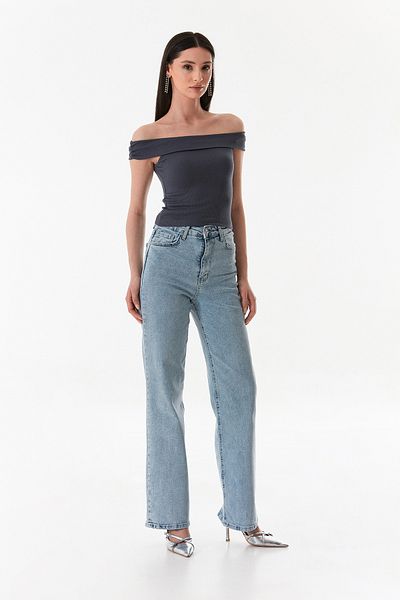 Fulla Moda Basic Madonna Collar Modal Μπλούζα