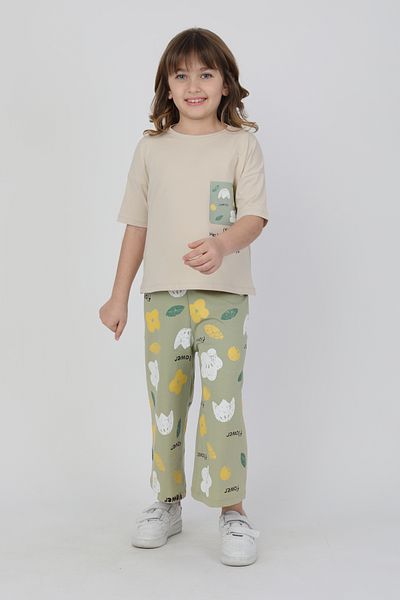 e-çocuk Girl's Top and Bottom Set 2543-1