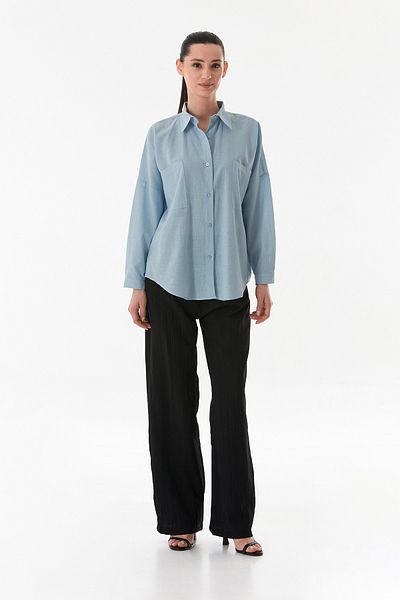 Fulla Moda Cămașă oversize de bază cu două buzunar