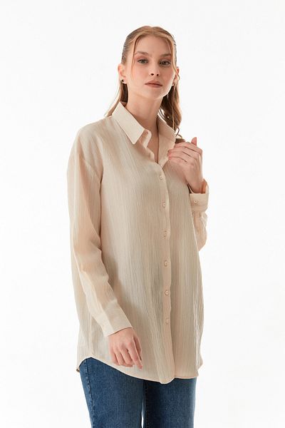 Fulla Moda Πουκάμισο Basic Crepe Fabric Oversize