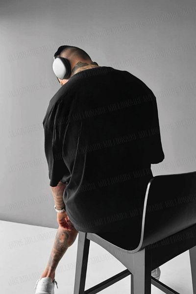 Millionaire Ανδρικό μπλουζάκι μαύρο Survive Oversize Loose Wide Fit Loose Cut