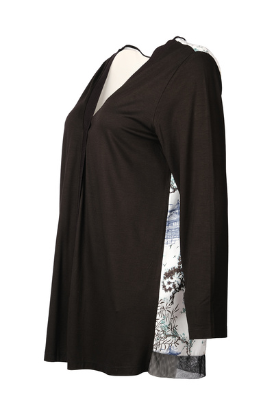 Vedi -bb Жіночий довгий рукав V-подібний комір міді кардиган - мінімалістичний стиль