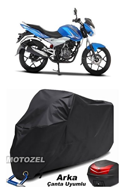 MotoZEL Bajaj Discover 125 ST حقيبة خلفية سوداء وقفل متوافق مع القماش المشمع ...