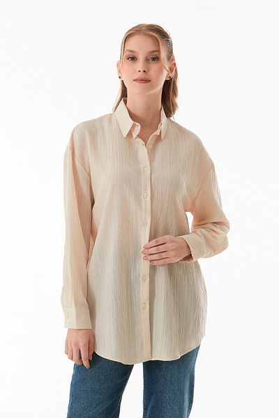 Fulla Moda Πουκάμισο Basic Crepe Fabric Oversize