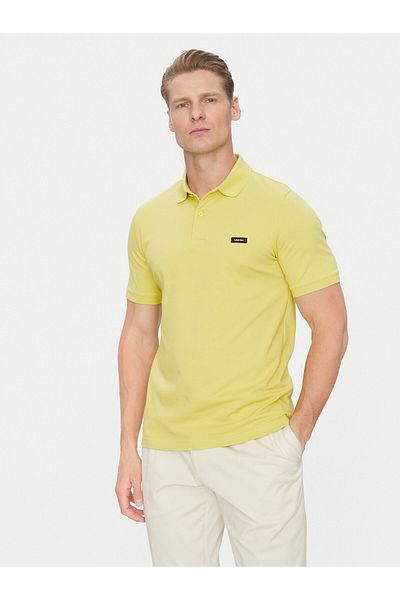 Calvin Klein Men's Brand Logo Polo Collar Organic Cotton Light Green Polo Collar T-Shirt K10K 111196 -Lin