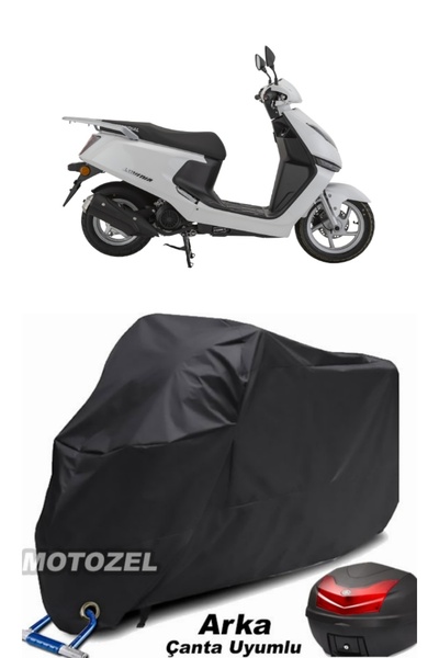 MotoZEL حقيبة خلفية سوداء من Mondial 125 Lavinia وقماش قنب متوافق مع القفل مق...