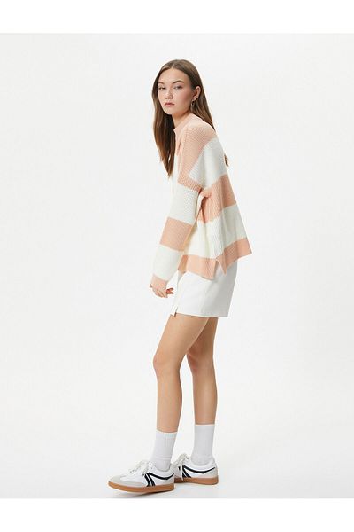 Koton Knitwear Sweater Long Sleeve Stand Collar