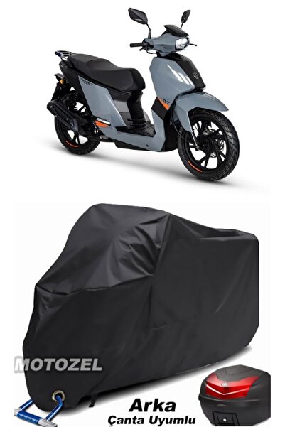 MotoZEL بيجو تويت 125 حقيبة خلفية سوداء وقفل متوافق مع القماش المشمع للدراجات...