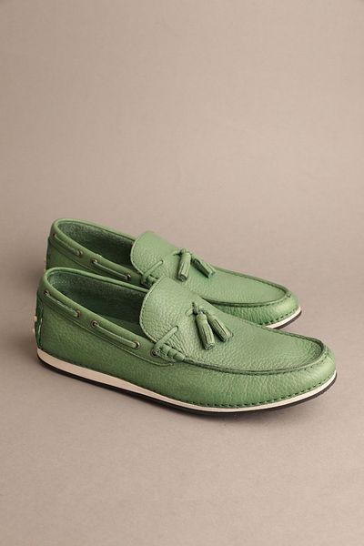 Gondol Loafer clasic din piele naturală pentru bărbați, verde 41 Ttx.20185