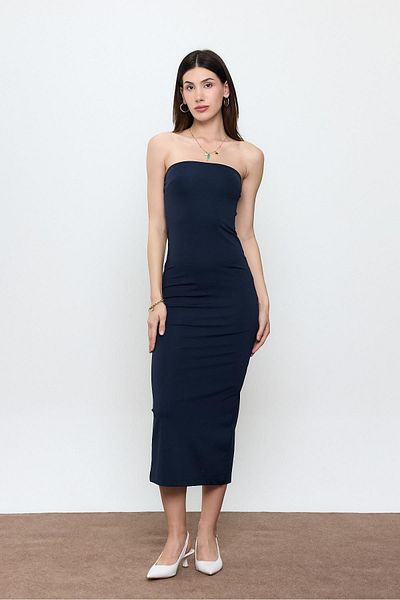 SHERIN Navy Blue Strapless Dress