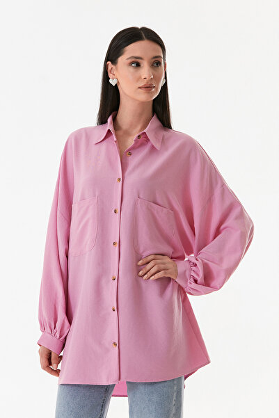 Fulla Moda Πουκάμισο Fullamodest Oversize με μανίκια