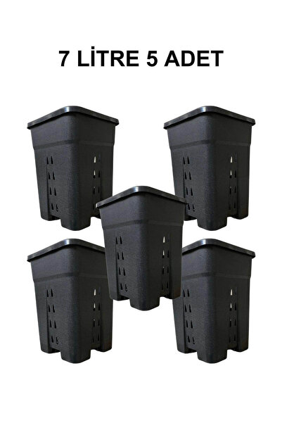 Grow Wizard Delikli Kare Air Pot Saksı 7 Litre 5 Adet