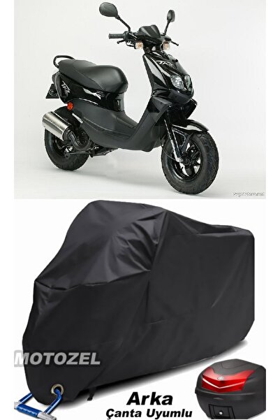 MotoZEL حقيبة خلفية سوداء لبيجو تريكر 100 وقماش قنب للدراجة النارية متوافق مع...