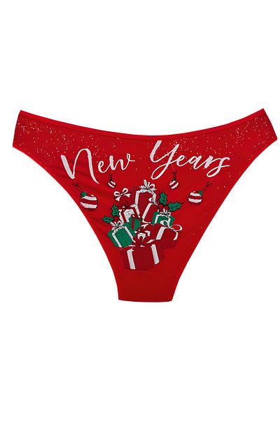 Helena Paris Women's New Year Written Gift Package Printed New Year's Panties Slip (2771)
