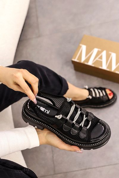 Mamito Ayakkabı Πέτρινα Λεπτομερή RIO Knitwear Σανδάλια - Lace Up