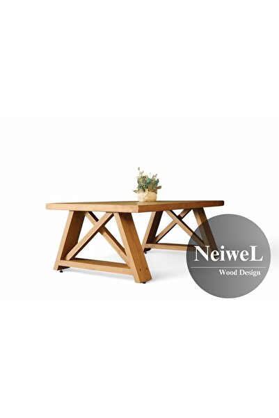 Neiwel Miar Doğal Ahşap Sehpa-70-140