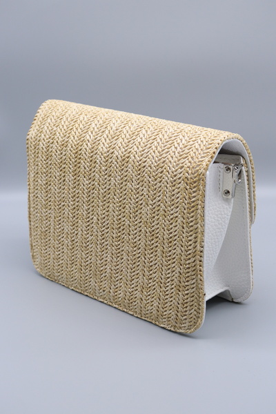 HFKY Модель плетеної літньої сумки з лози. Біла плетена сумка.