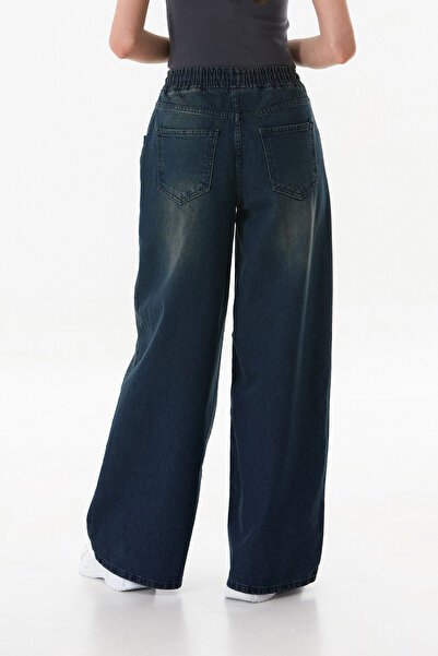 Fulla Moda Jean Palazzo cu cravată în talie