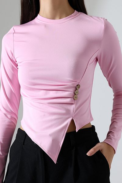 Butik Beyza Λεπτομερής μπλούζα με κουμπί