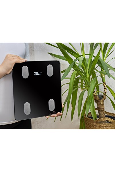 Zilan Tělesná váha ZLN8980 z tvrzeného skla, nosnost 3–180 kg, aplikace OKOK, LED displej