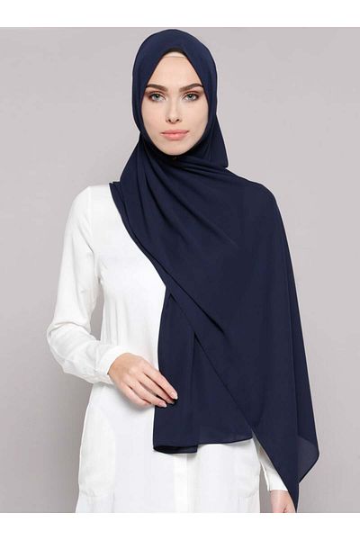 Tuva Şal Σάλι Navy Blue Crepe