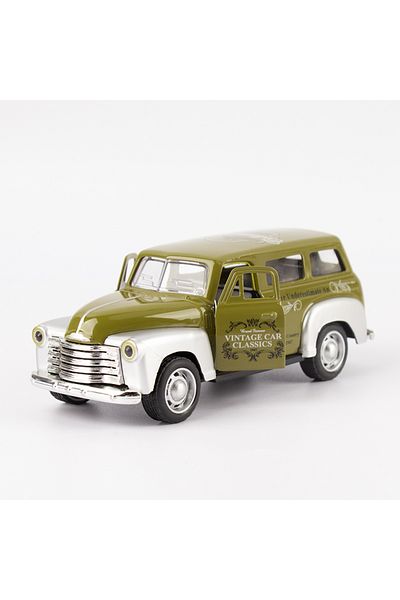 Choice army green 1: 32 Alloy Chevrolet School Bus Classical Vintage Car Simulation Model School Bus Sound