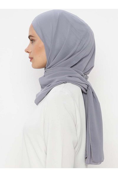 Ecardin Bonnet Chiffon Shawl - Dark Gray -