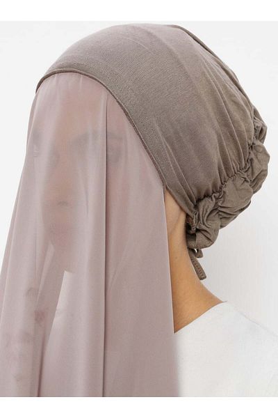 Ecardin Bonnet Chiffon Shawl Light Mink