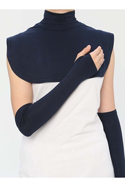 Ecardin Комплект от два комплекта яка и ръкав - тъмносин -